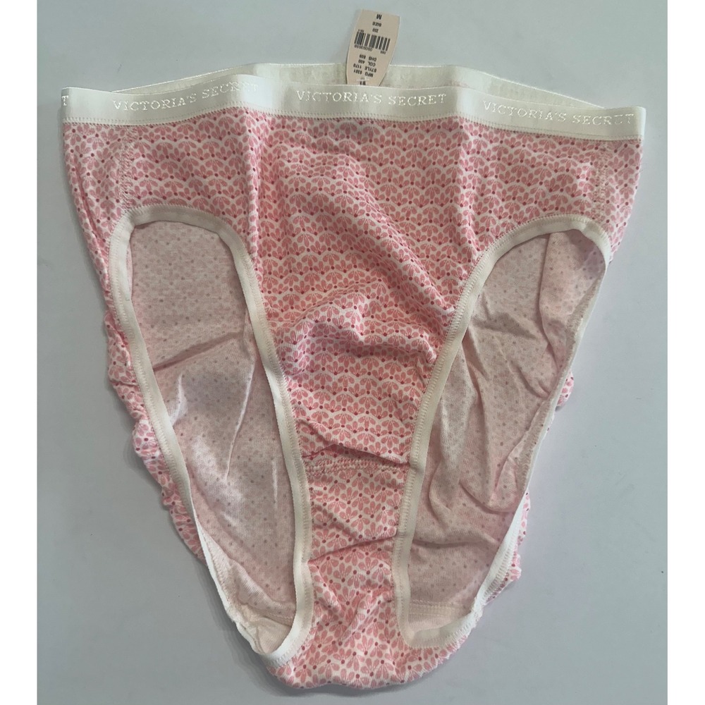 Victoria's Secret Vintage Y2K Pink White Floral Hi-Leg Brief Panty Size M NWT